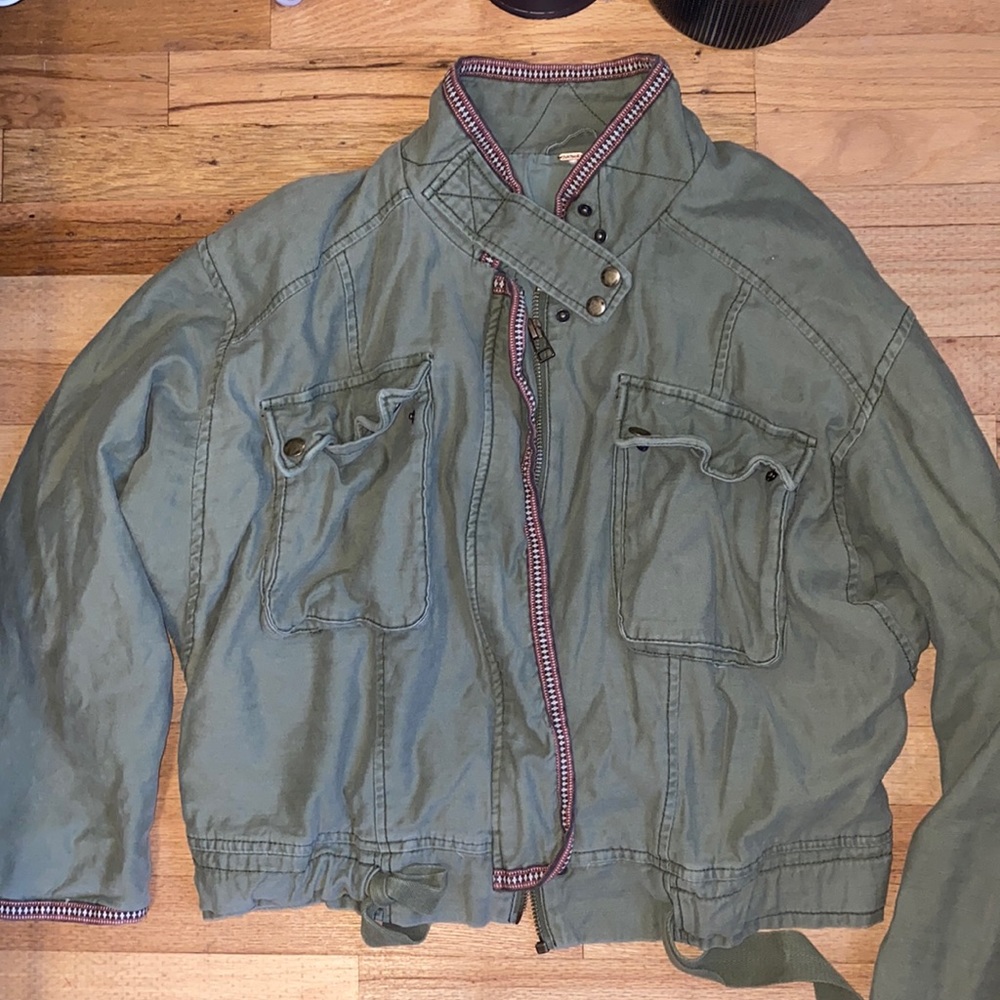 Free people military green surplus jacket
